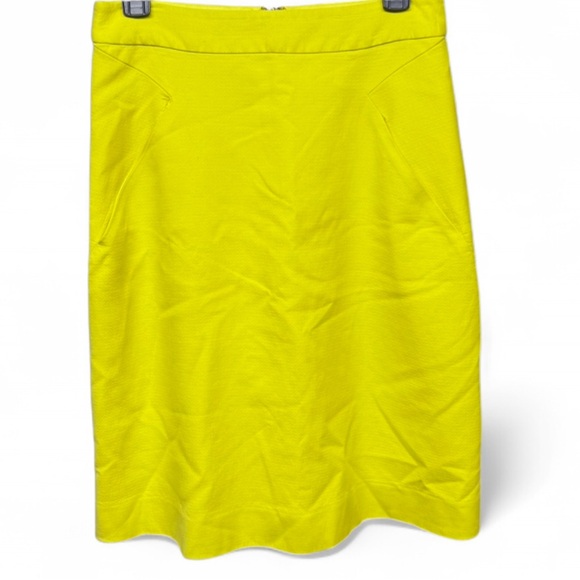 Kate Spade New York "Skirt the Rules" Neon Yellow A-Line Pencil Skirt - Size 6 - Picture 2 of 7